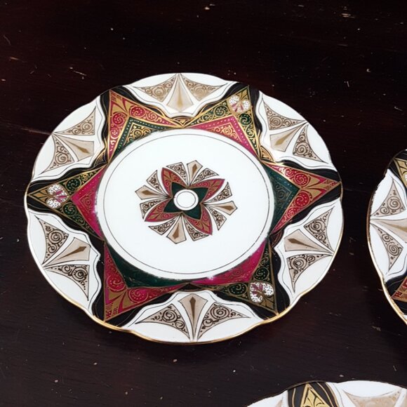Hand Painted Austria 5.5" Art Deco Side Plates-Set of 5 - Picture 4 of 10